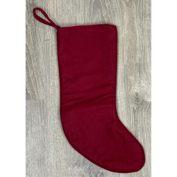 Pottery Barn Vintage Christmas Stocking Y2K Retired Red Wool Needlepoint Hanging - Picture 4 of 6